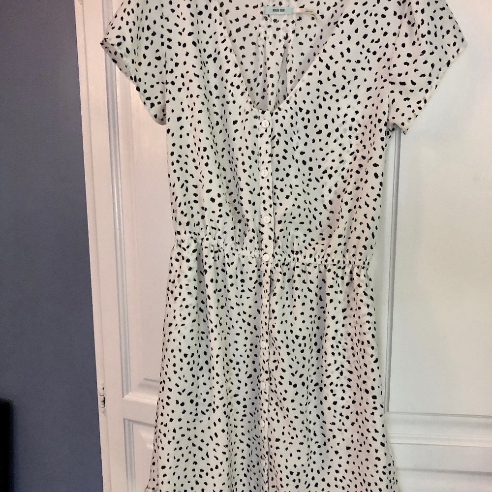 UO Kimchi Blue Button-Down Spotted Mini Dress - Picture 2 of 4